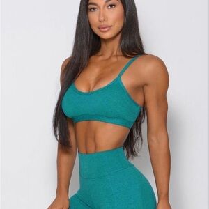 Bombshell Sportswear Teal Seamless Scoop Sports Bra